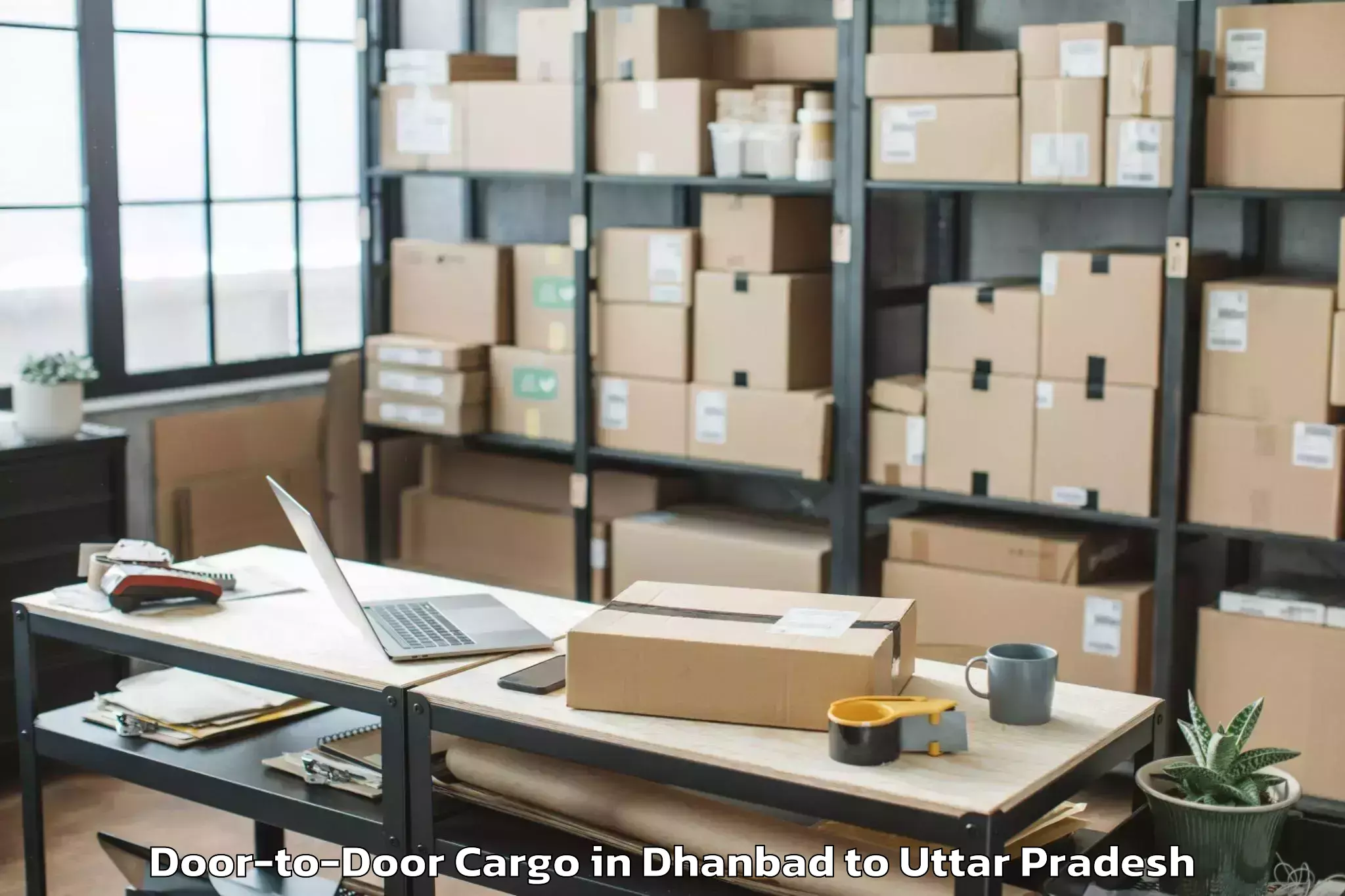 Leading Dhanbad to Maharaganj Door To Door Cargo Provider